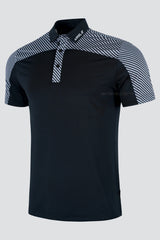 ARISLE Pro-Golfer Black Carbon Golf Polo