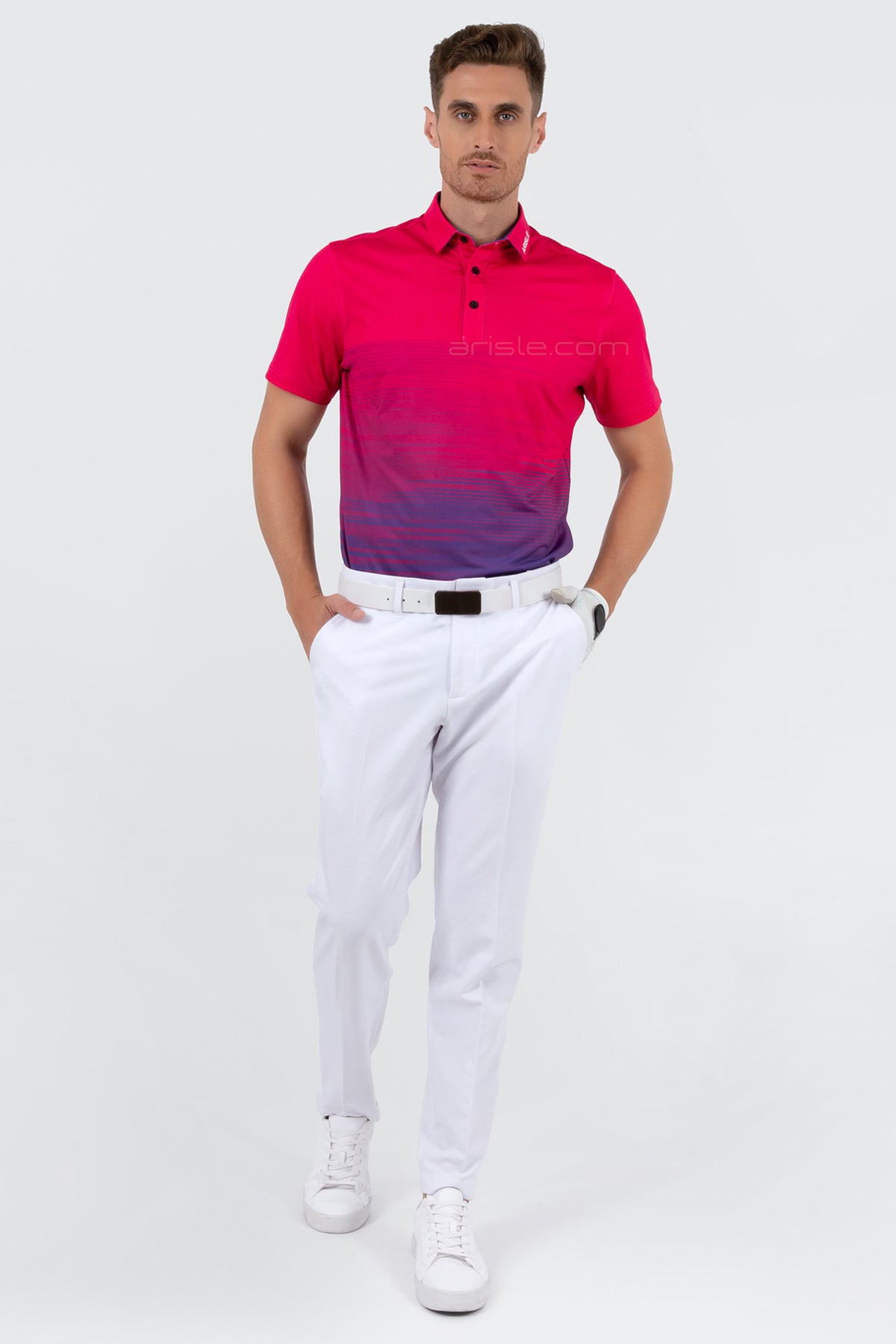 ARISLE Pro-Golfer Royal Fuchsia Golf Polo