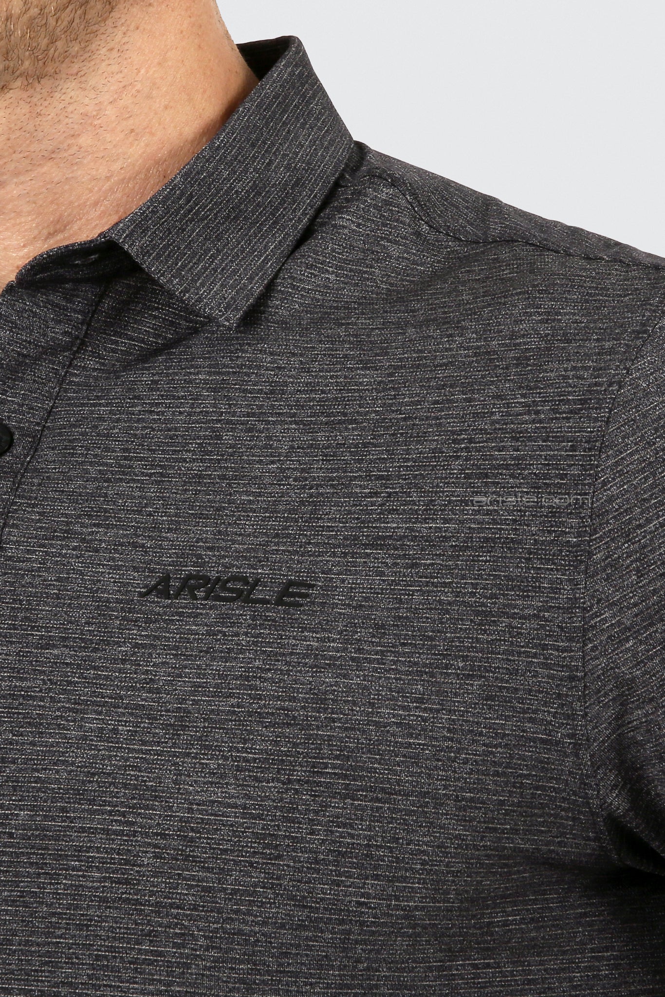 ARISLE A-CLASS Platinum Stripe Ash Grey Golf Polo