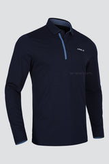 ARISLE LS COTFLEX Dark-Navy Golf Polo
