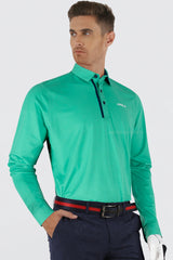 ARISLE LS COTFLEX Emerald Green Golf Polo