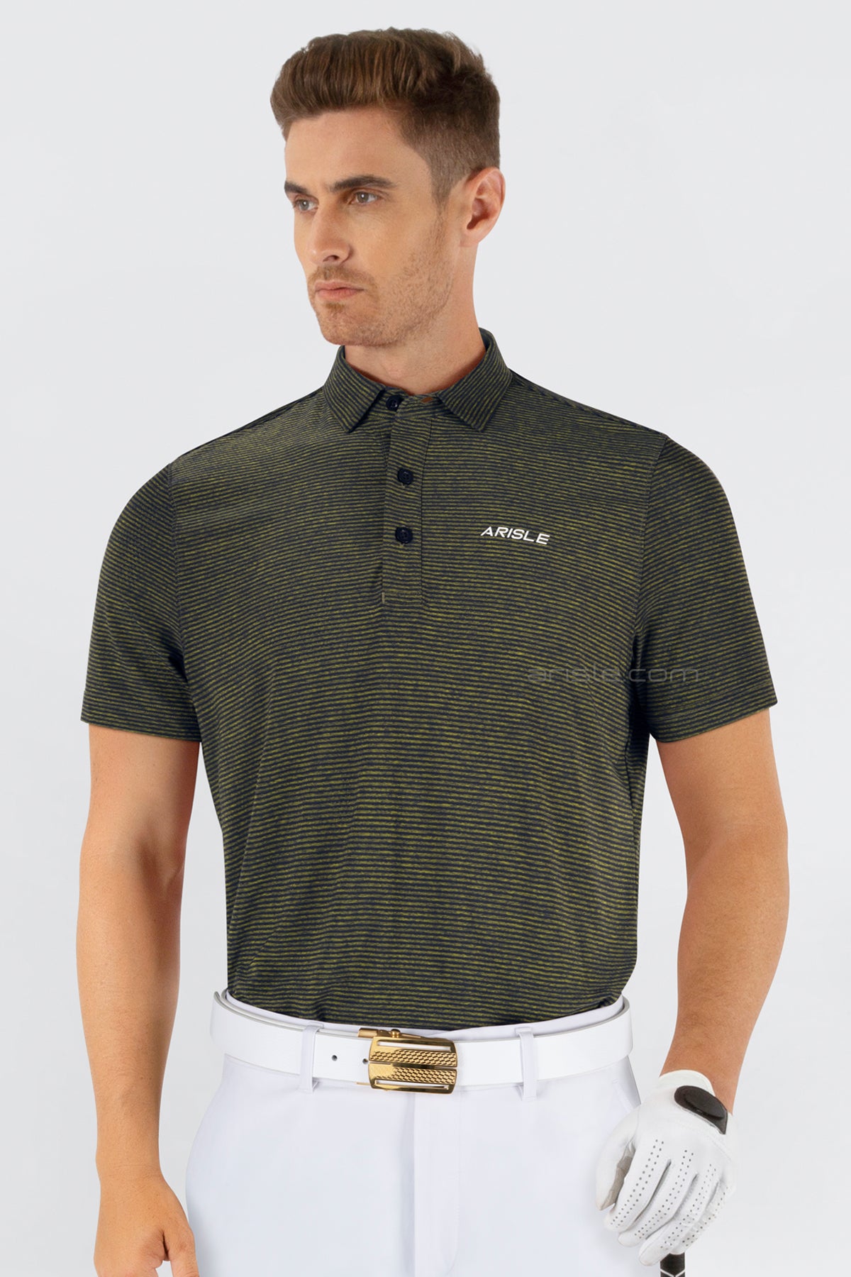 ARISLE A-CLASS Golden Stripe Golf Polo
