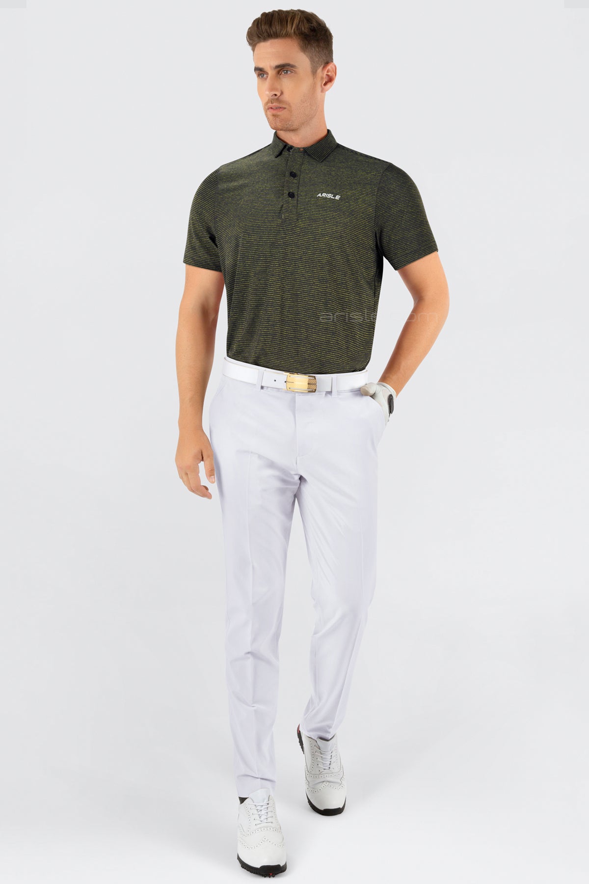 ARISLE A-CLASS Golden Stripe Golf Polo