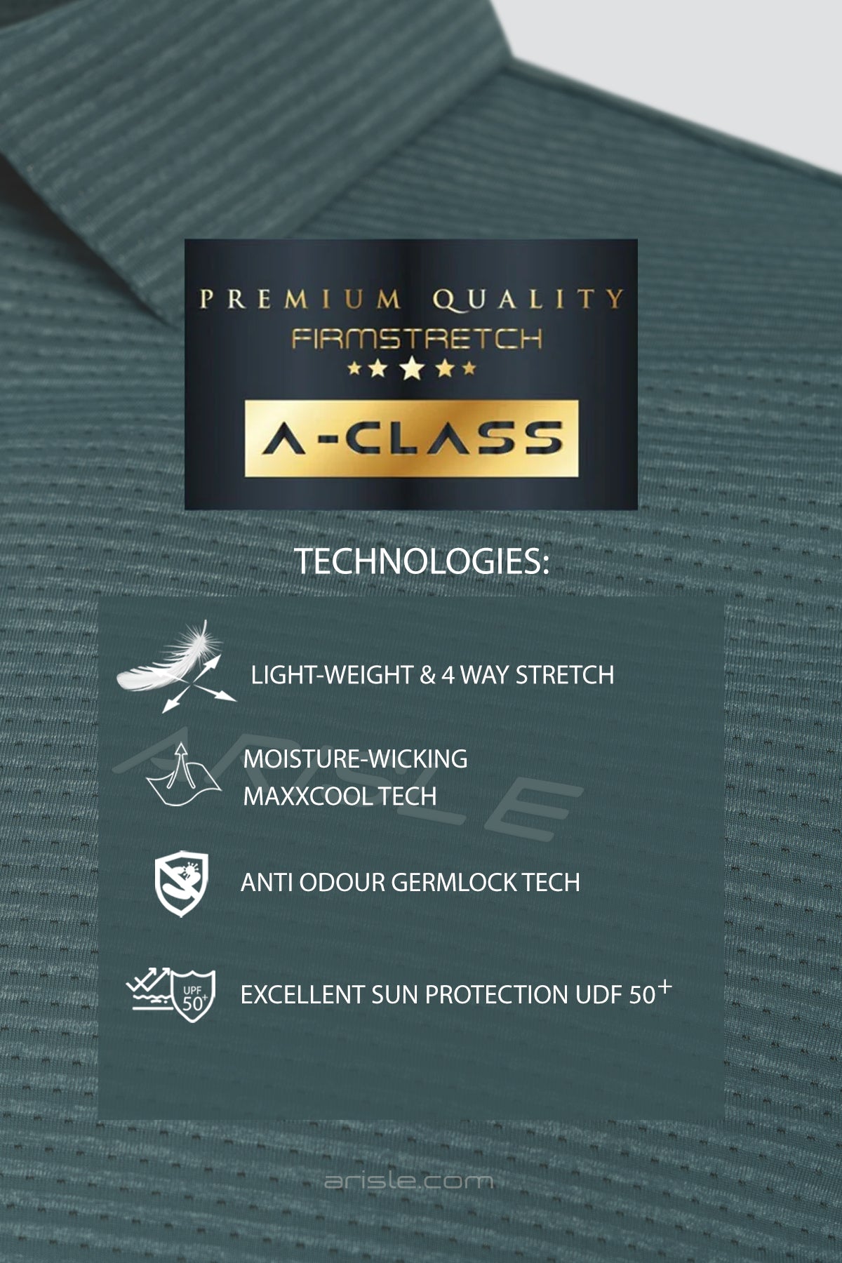 ARISLE A-CLASS FirmStretch Peacock Green Golf Polo
