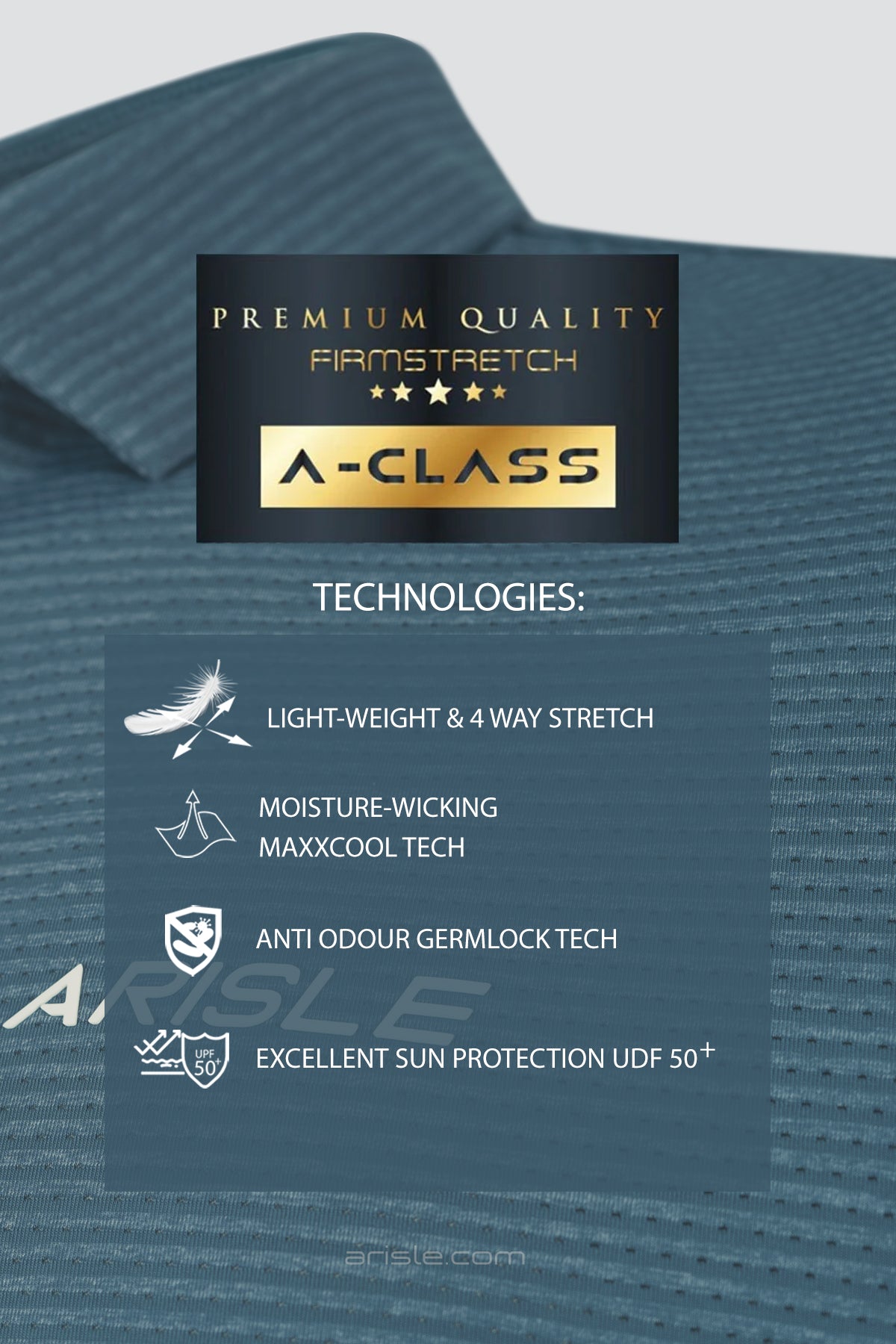 ARISLE A-CLASS FirmStretch Majestic Blue Golf Polo