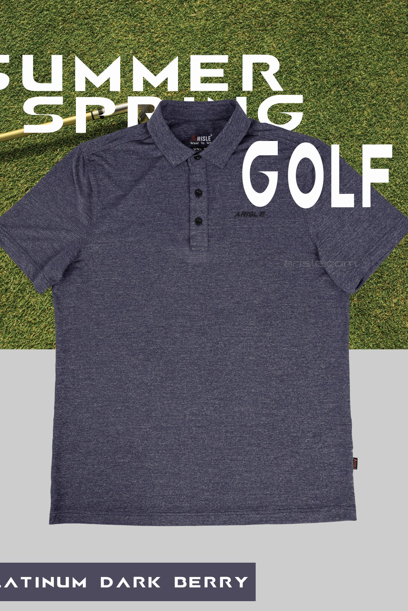ARISLE A-CLASS Platinum Dark Berry Golf Polo