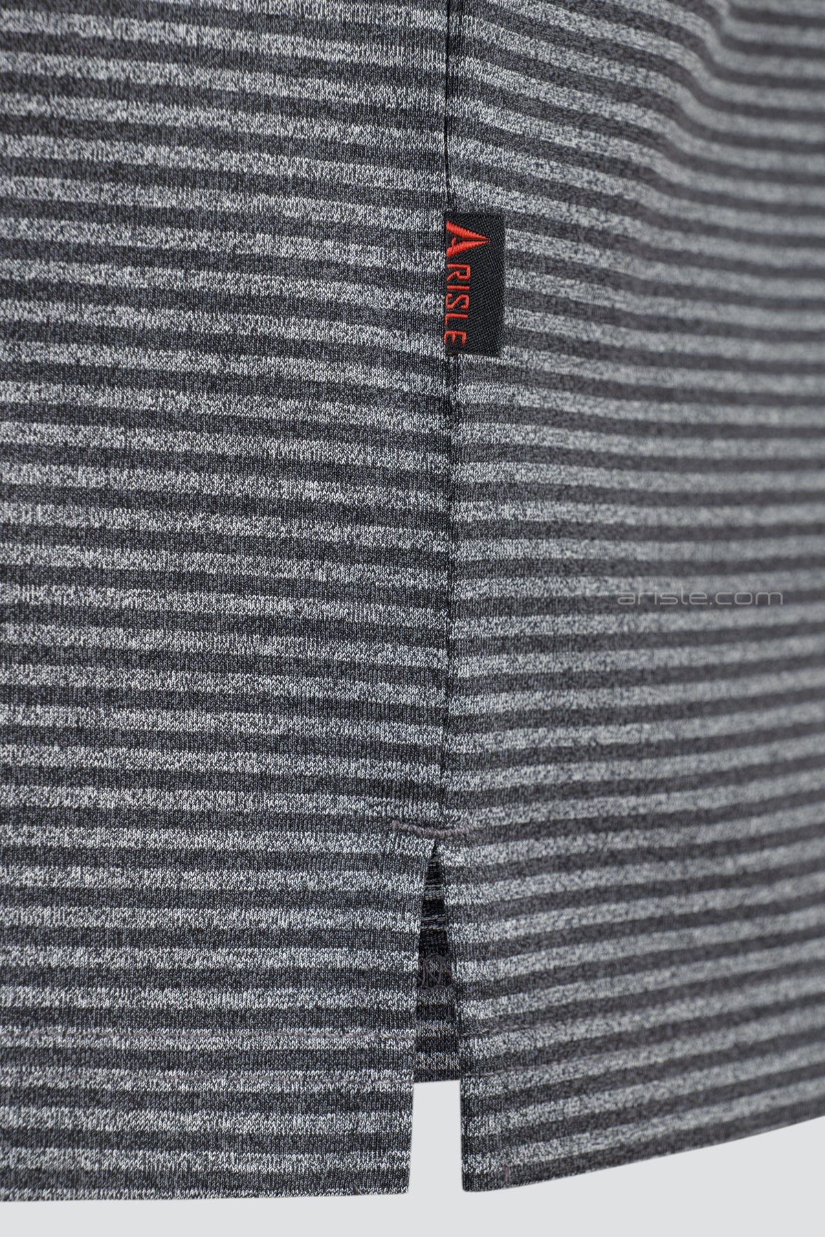 ARISLE LS A-CLASS Titan Gray Stripe Golf Polo