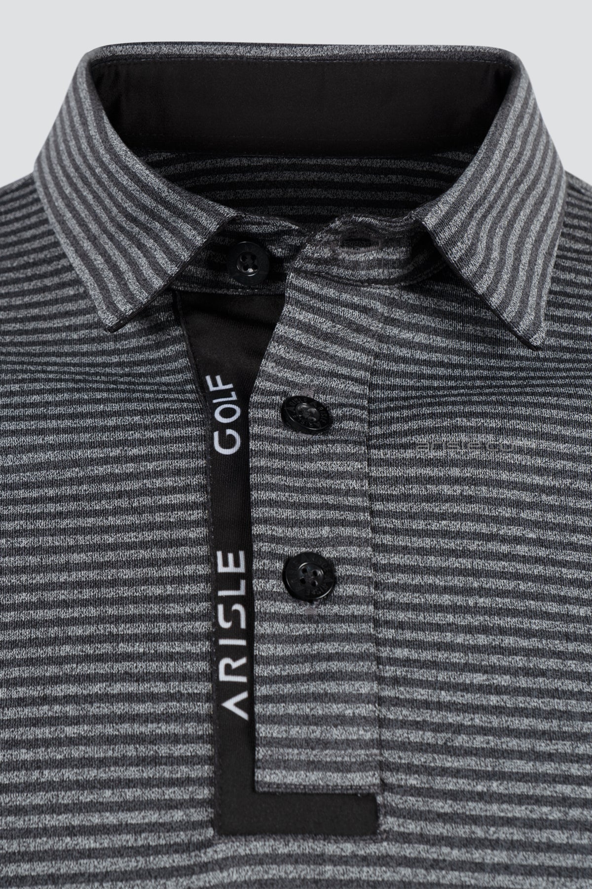 ARISLE LS A-CLASS Titan Gray Stripe Golf Polo
