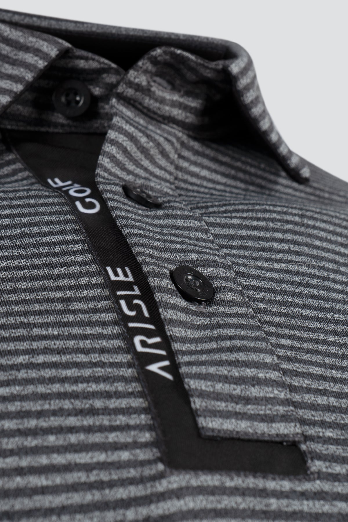 ARISLE LS A-CLASS Titan Gray Stripe Golf Polo