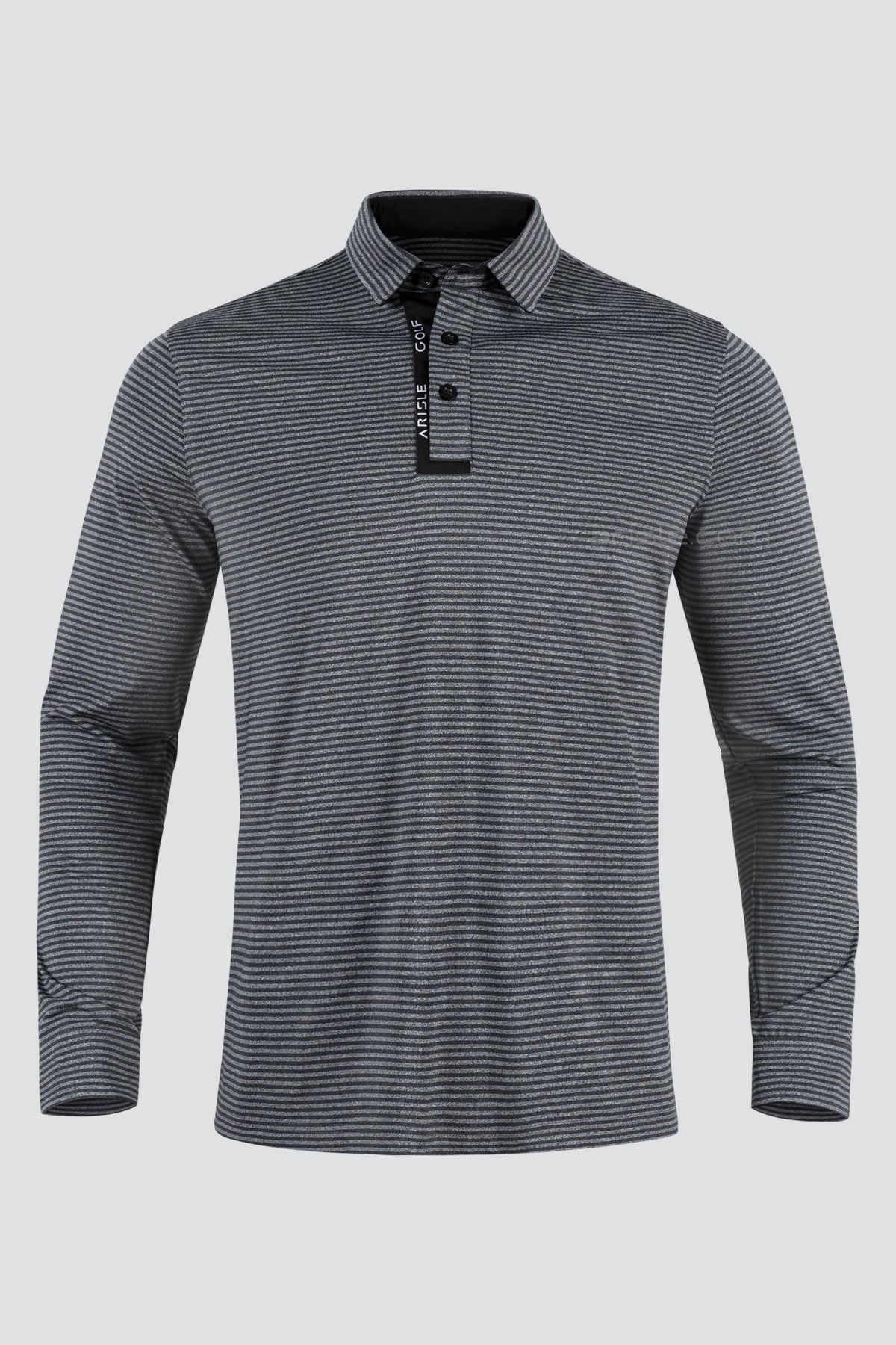 ARISLE LS A-CLASS Titan Gray Stripe Golf Polo