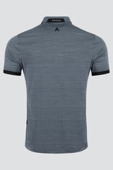 ARISLE Ribb Cuff Steel Grey Golf Polo