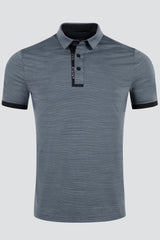 ARISLE Ribb Cuff Steel Grey Golf Polo