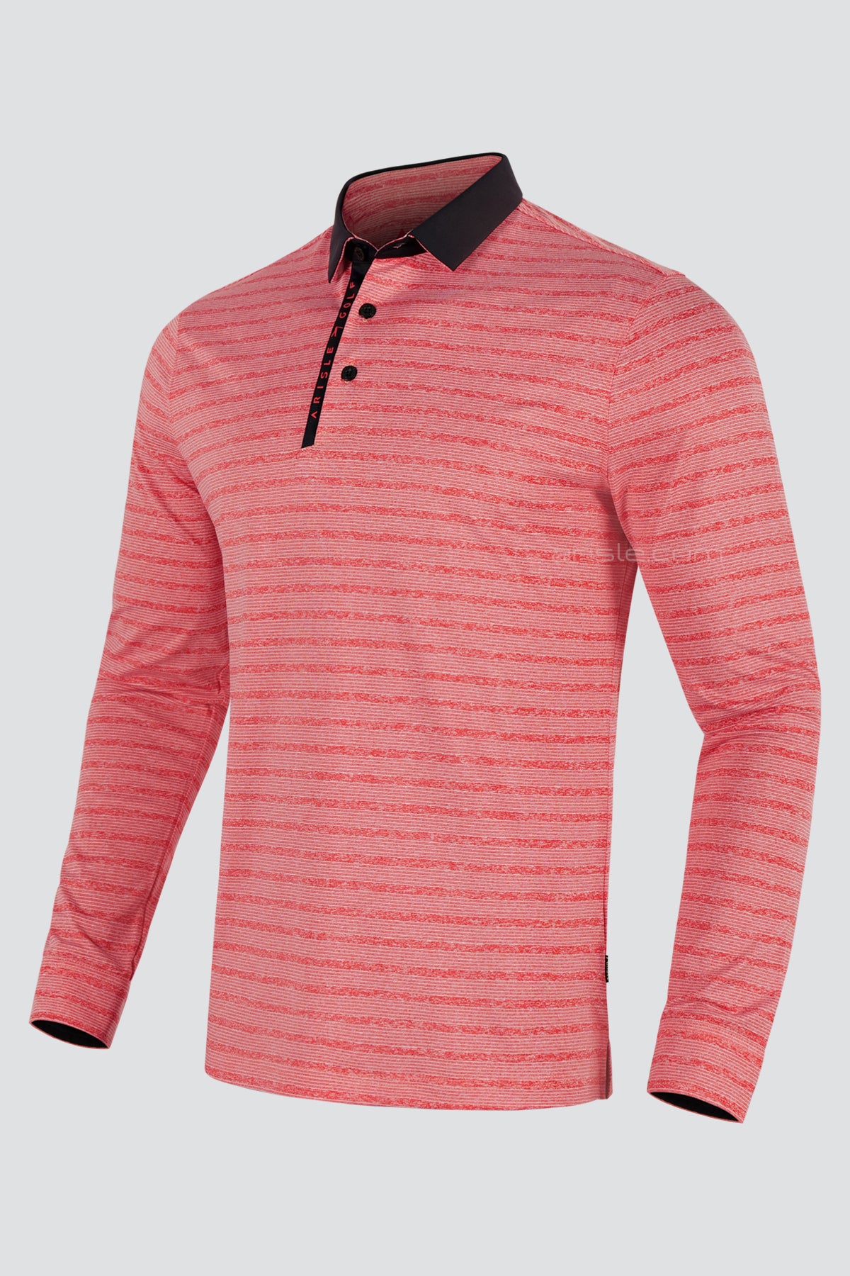 ARISLE Classy LS Coral Red Golf Polo