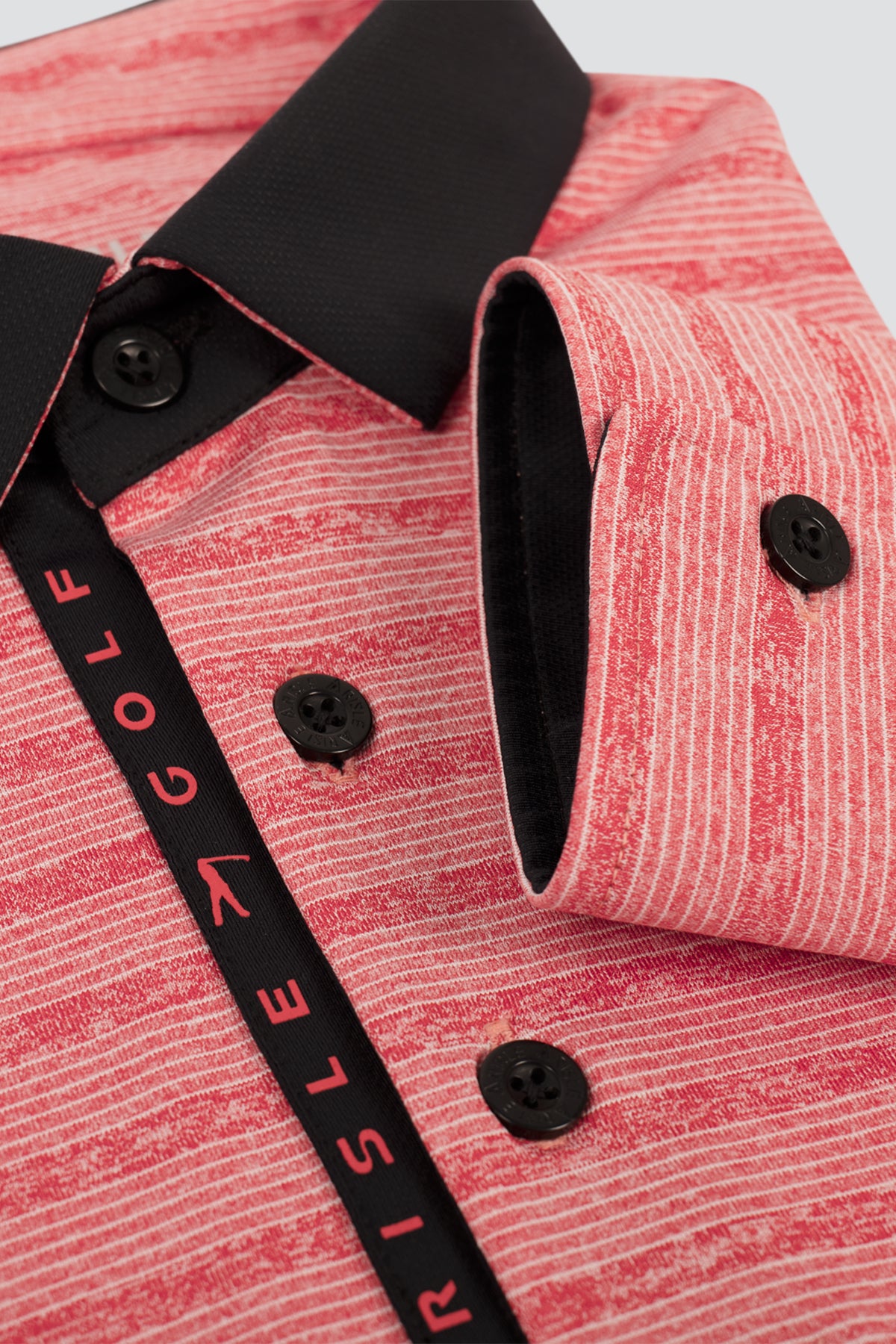 ARISLE Classy LS Coral Red Golf Polo