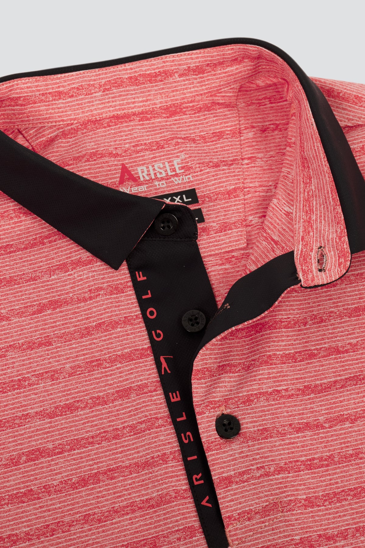 ARISLE Classy LS Coral Red Golf Polo