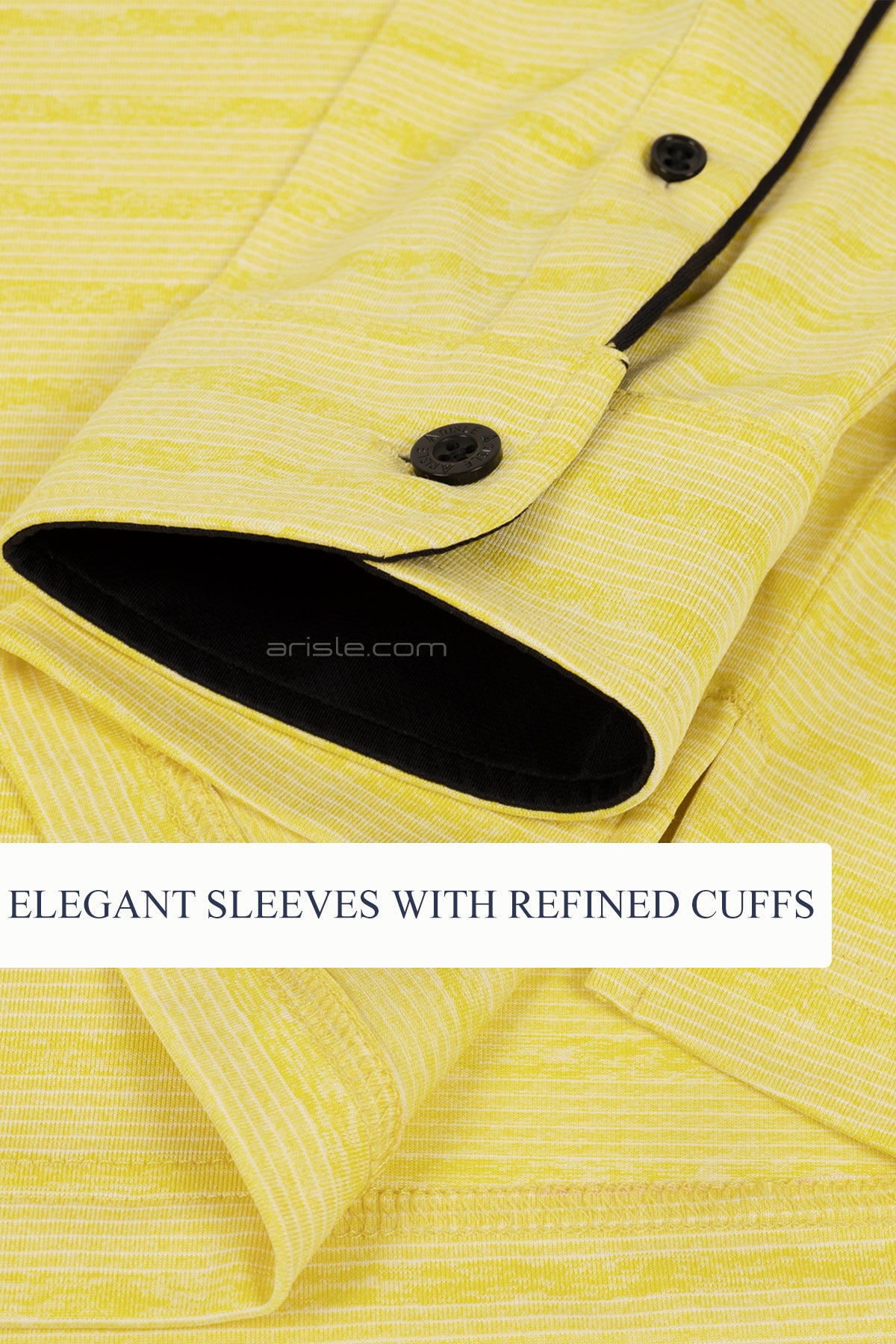 ARISLE Classy LS Lemon Yellow Golf Polo