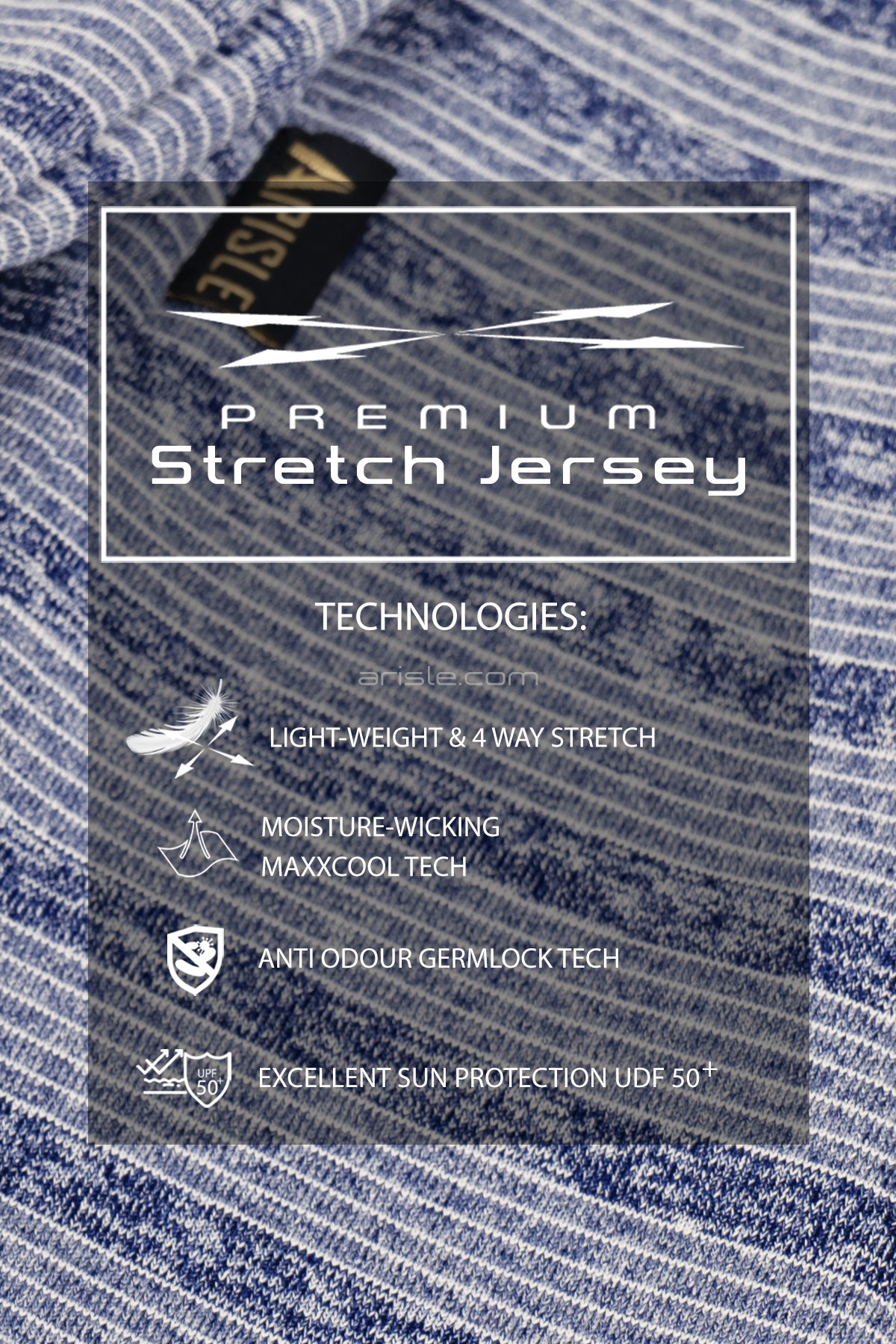 ARISLE Classy LS Smoke Blue Golf Polo