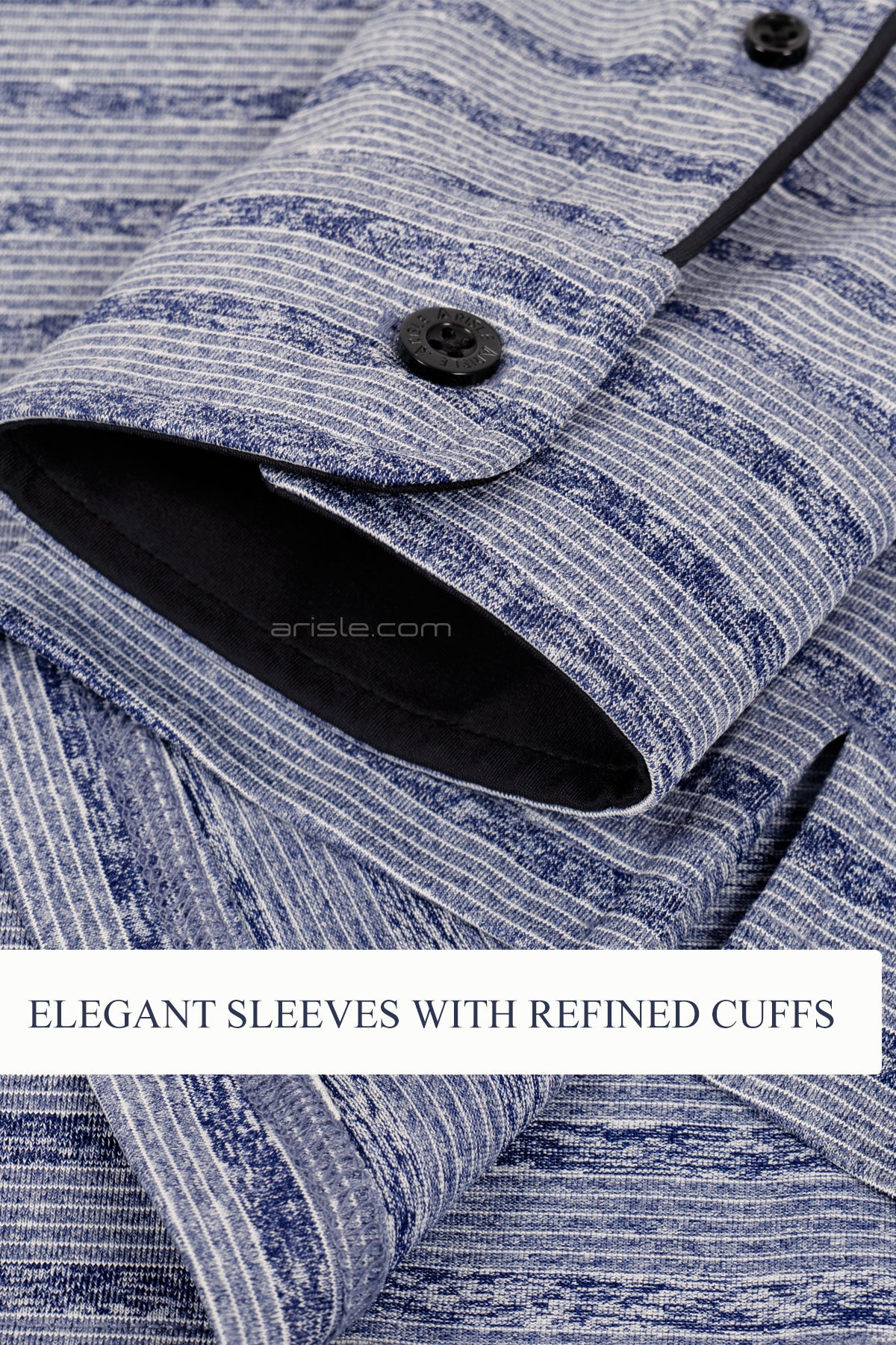 ARISLE Classy LS Smoke Blue Golf Polo