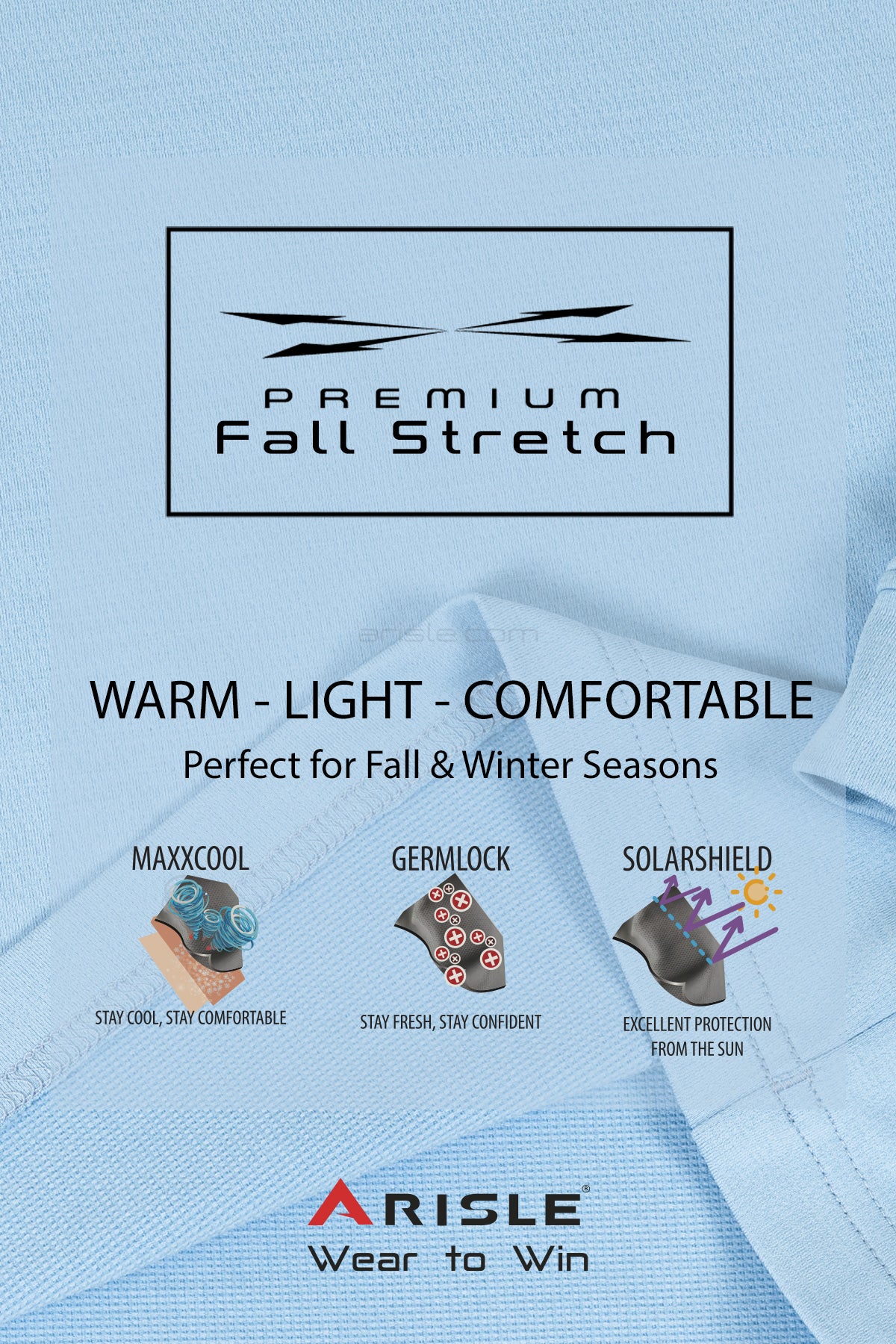 ARISLE LS Bossman Fall - Swiss Blue Golf Polo