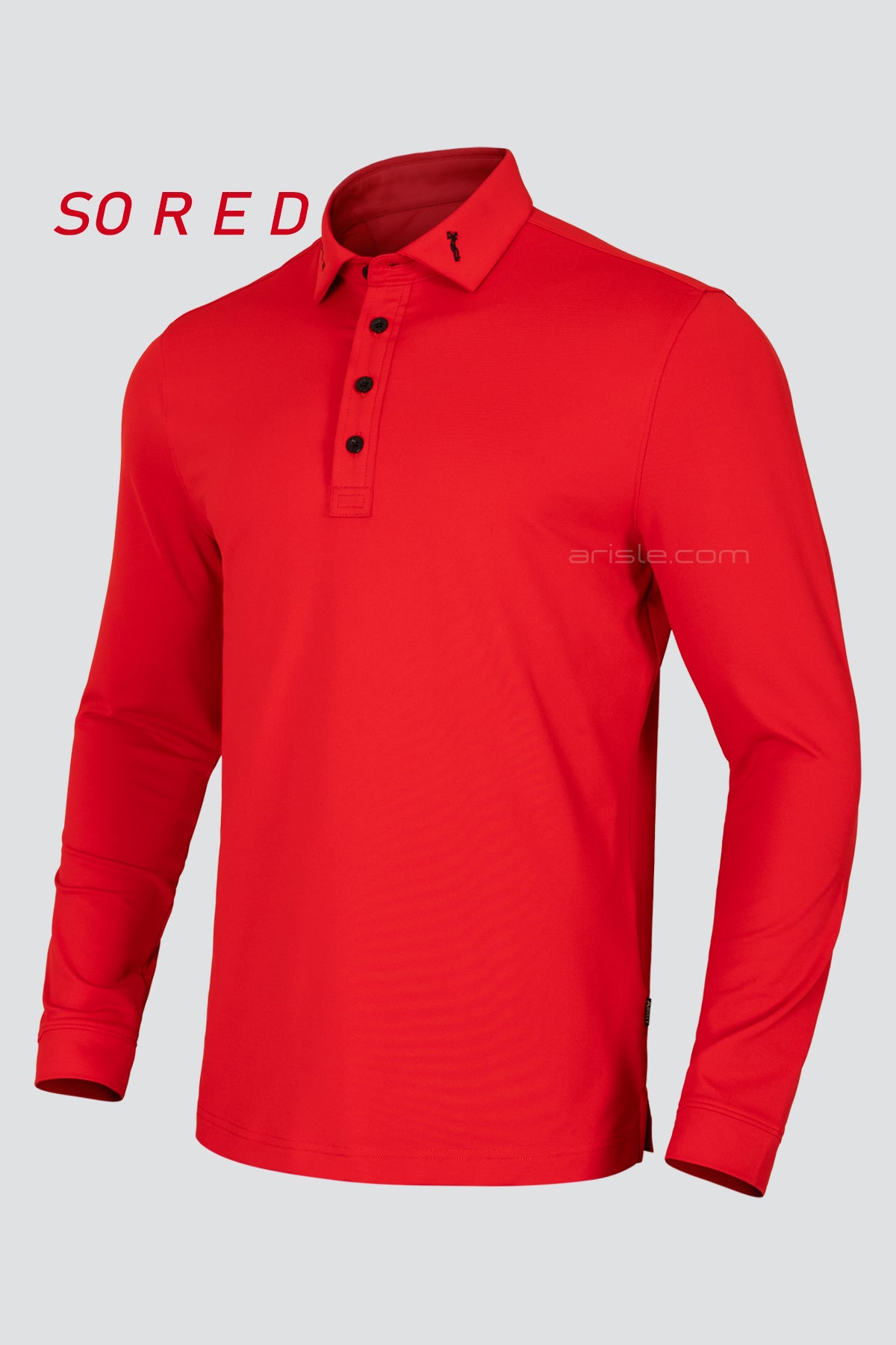 ARISLE LS So Red Golf Polo
