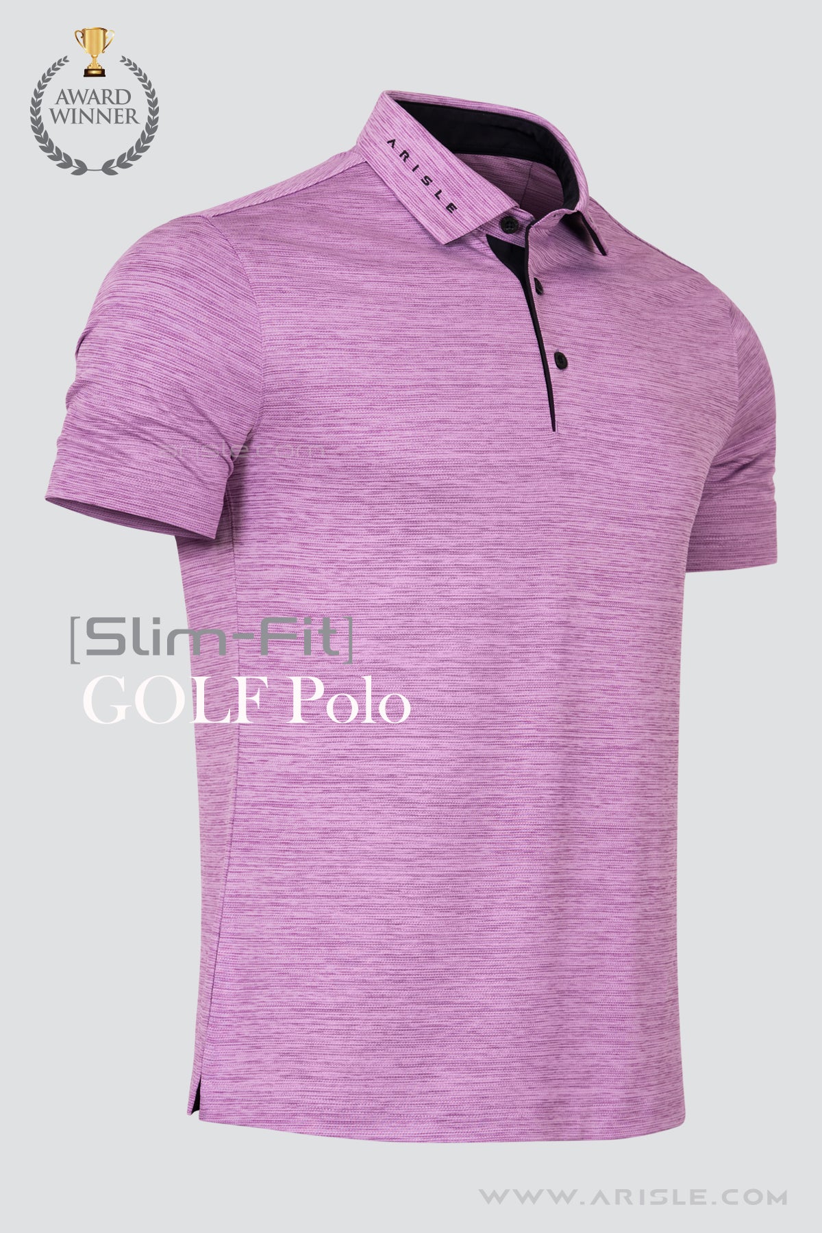 ARISLE Electric Wave Purple Golf Polo