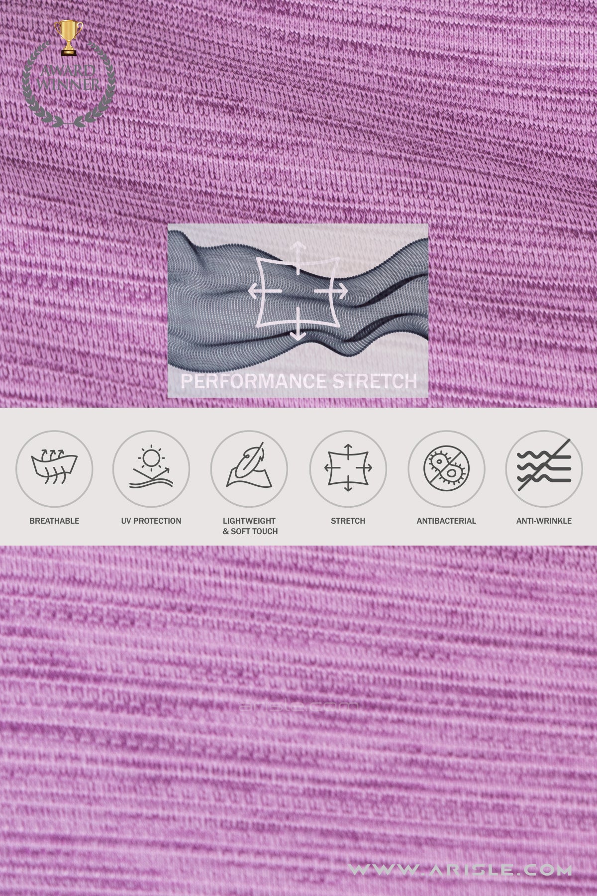 ARISLE Electric Wave Purple Golf Polo