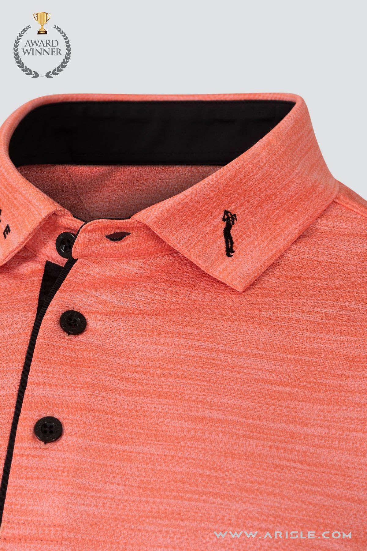 ARISLE Electric Orange Golf Polo