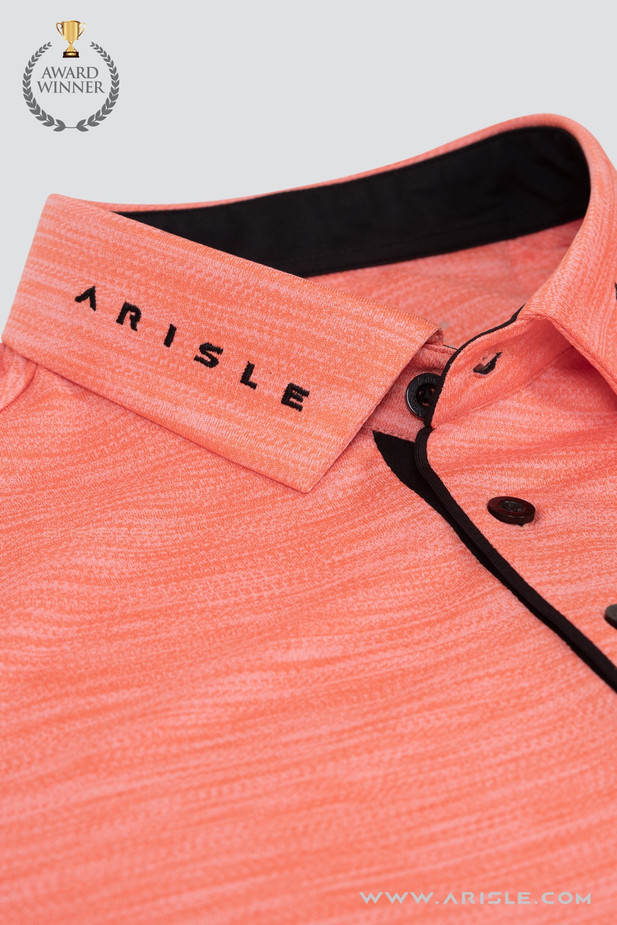 ARISLE Electric Orange Golf Polo