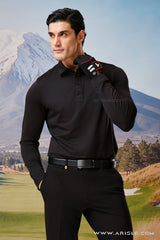 ARISLE LS Falcon Black Golf Polo