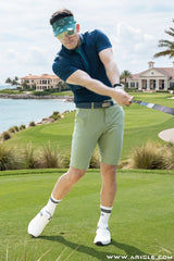 ARISLE Diamond Chip Pastel Green Shorts