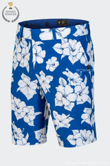 ARISLE Blue Tropical Print Shorts