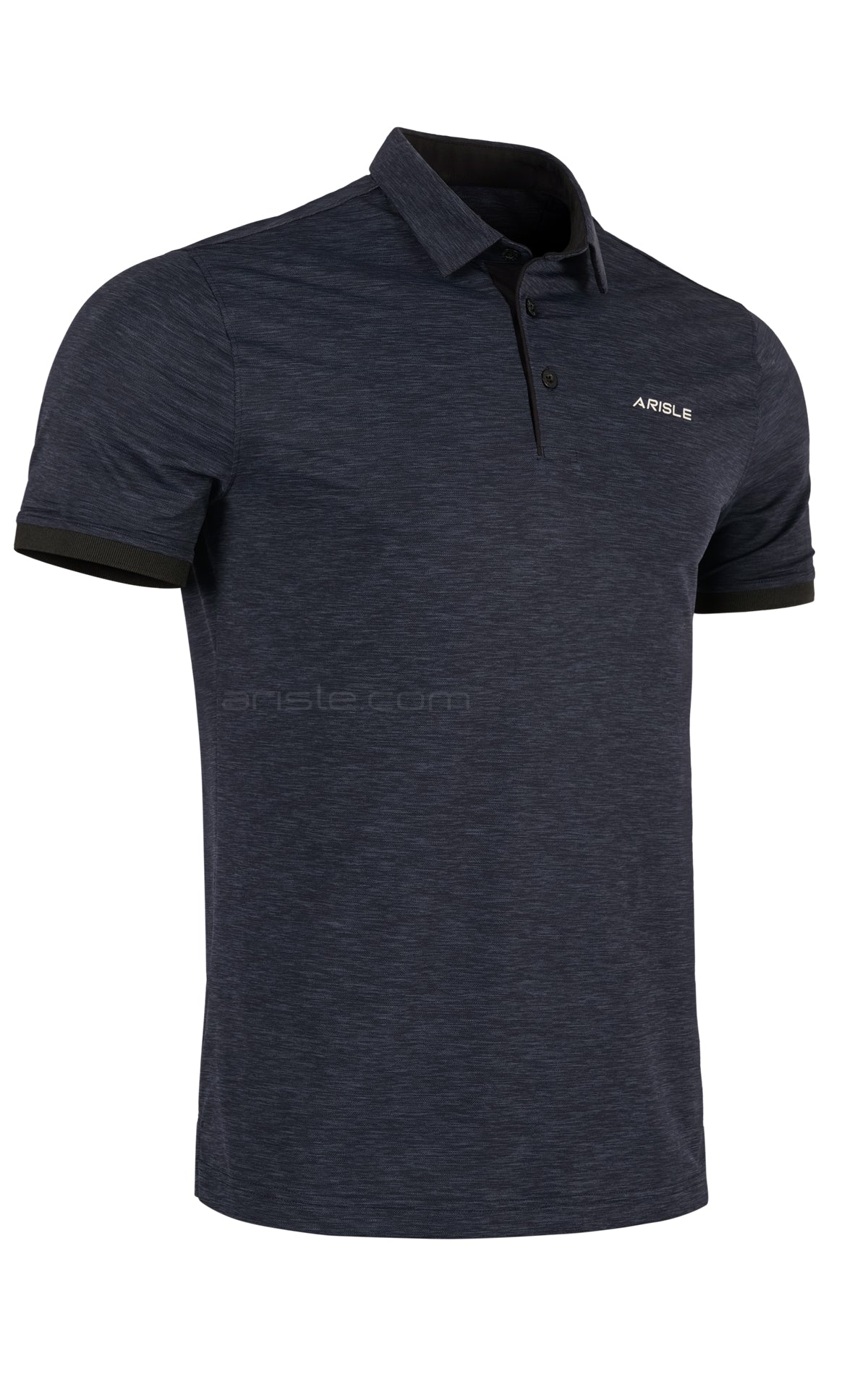ARISLE Airstretch Smog Black Golf Polo