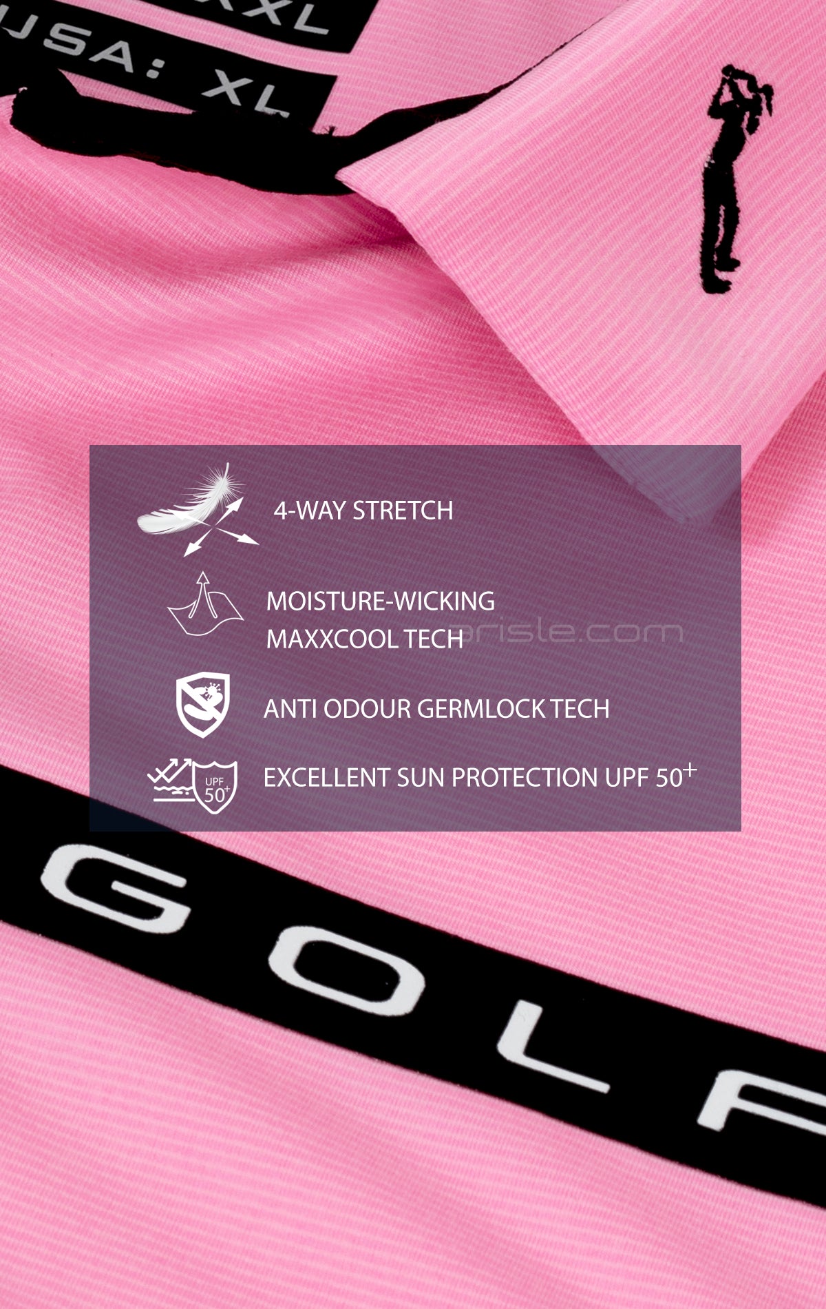 ARISLE Bright Pink Mini Stripe Polo Shirt
