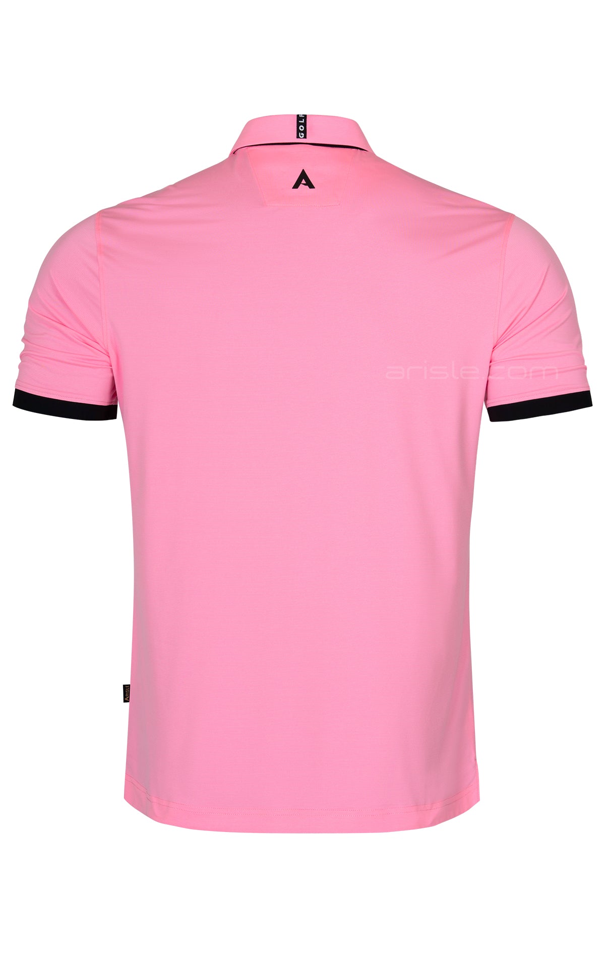 ARISLE Bright Pink Mini Stripe Polo Shirt