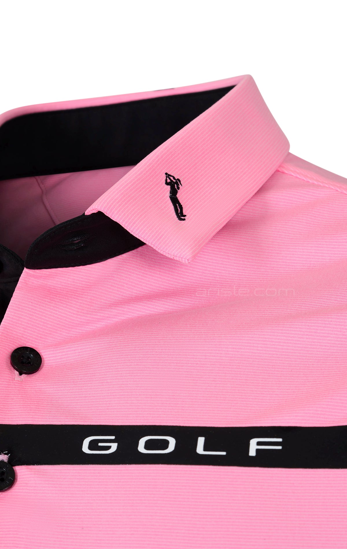 ARISLE Bright Pink Mini Stripe Polo Shirt