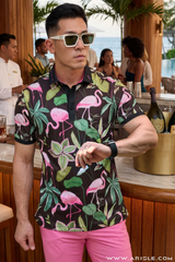 [Signature Design]- ARISLE Golf & Lifestyle Tropical Flamingo Polo
