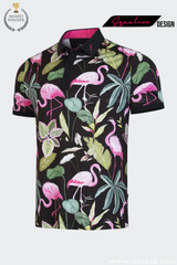 [Signature Design]- ARISLE Golf & Lifestyle Tropical Flamingo Polo