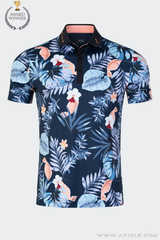 ARISLE Golf & Resort Blue Tropical Polo