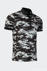 [Signature Design]- ARISLE Golf & Lifestyle Black Grey New Camo Polo