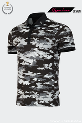 [Signature Design]- ARISLE Golf & Lifestyle Black Grey New Camo Polo