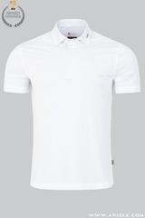 ARISLE Golf & Resort White Mini Stripe Polo