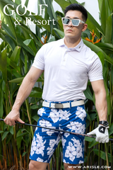 ARISLE Golf & Resort White Mini Stripe Polo