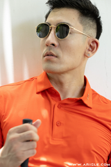 ARISLE Golf & Lifestyle Red Mini Stripe Polo