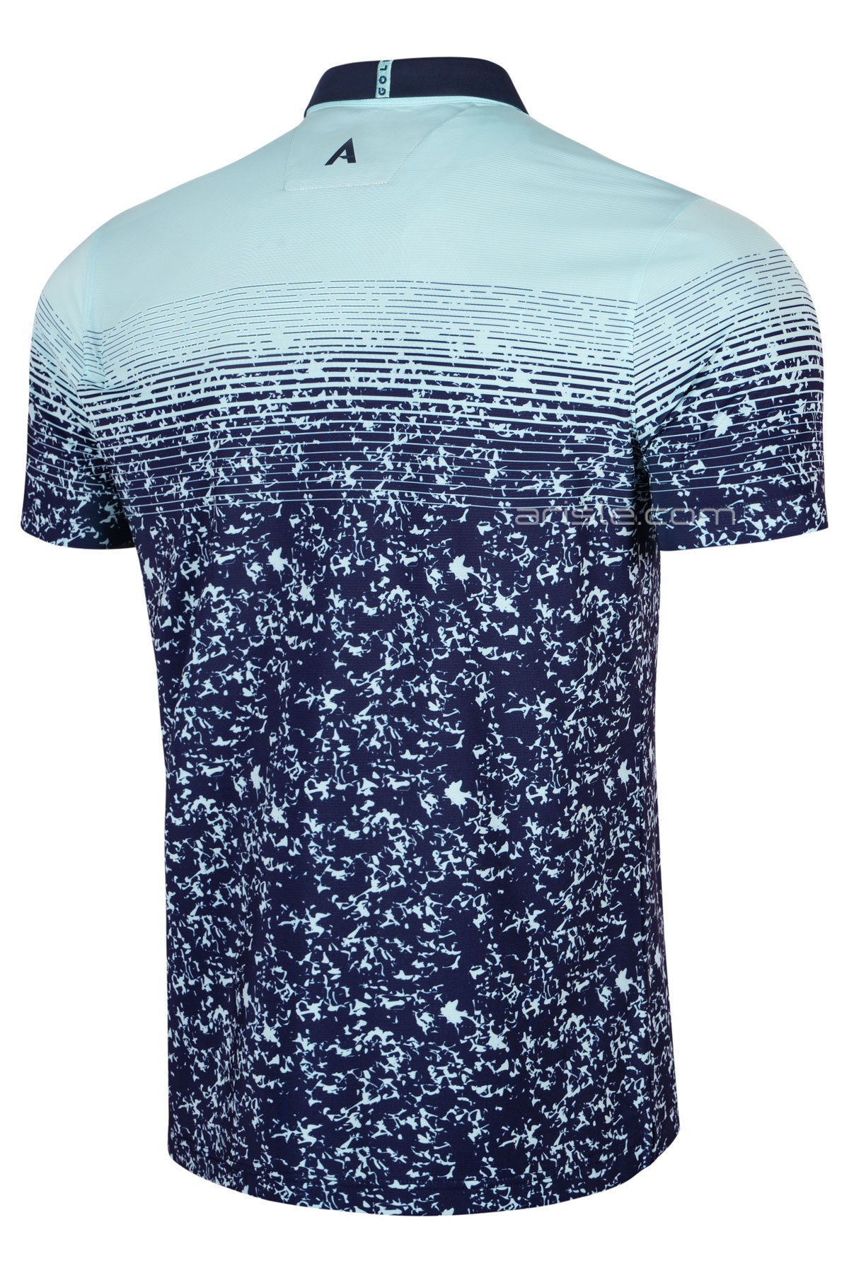 ARISLE Pro-Golfer Aqua Camo Graphic Golf Polo