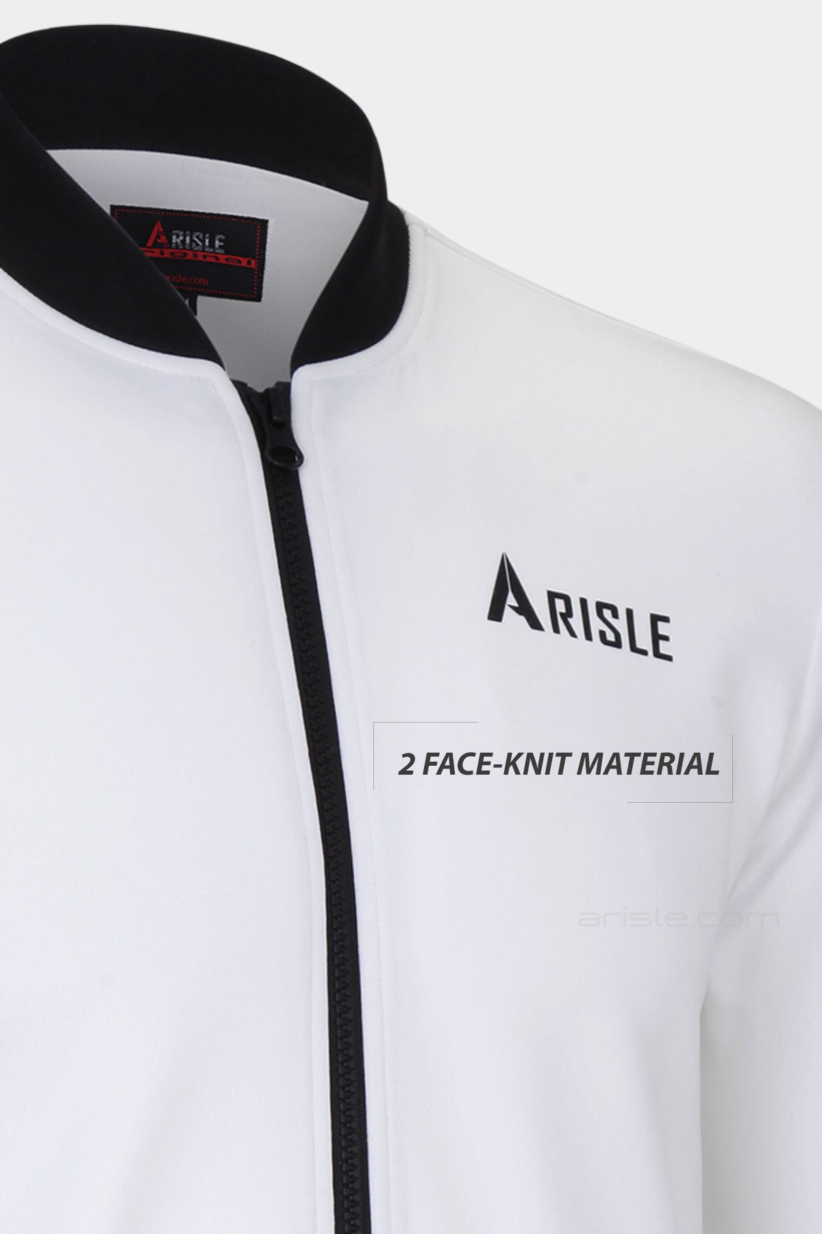 ARISLE Classy White Bomber Golf Jacket