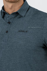 ARISLE A-CLASS Platinum Stripe Ash Blue Golf Polo