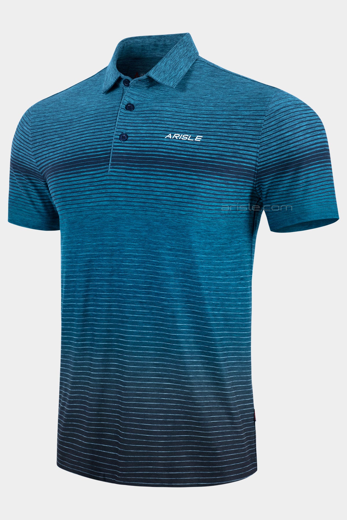 ARISLE Bossman Gradient Blue Stripe Golf Polo