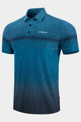 ARISLE Bossman Gradient Blue Stripe Golf Polo