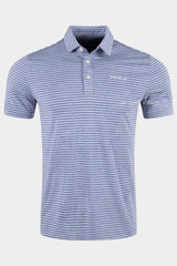 ARISLE Pixel Stripe Irish Blue Golf Polo