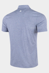 ARISLE Pixel Stripe Irish Blue Golf Polo